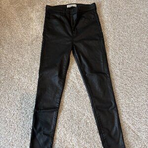 Abercrombie Size 4 Coated Black Jeans Skinny